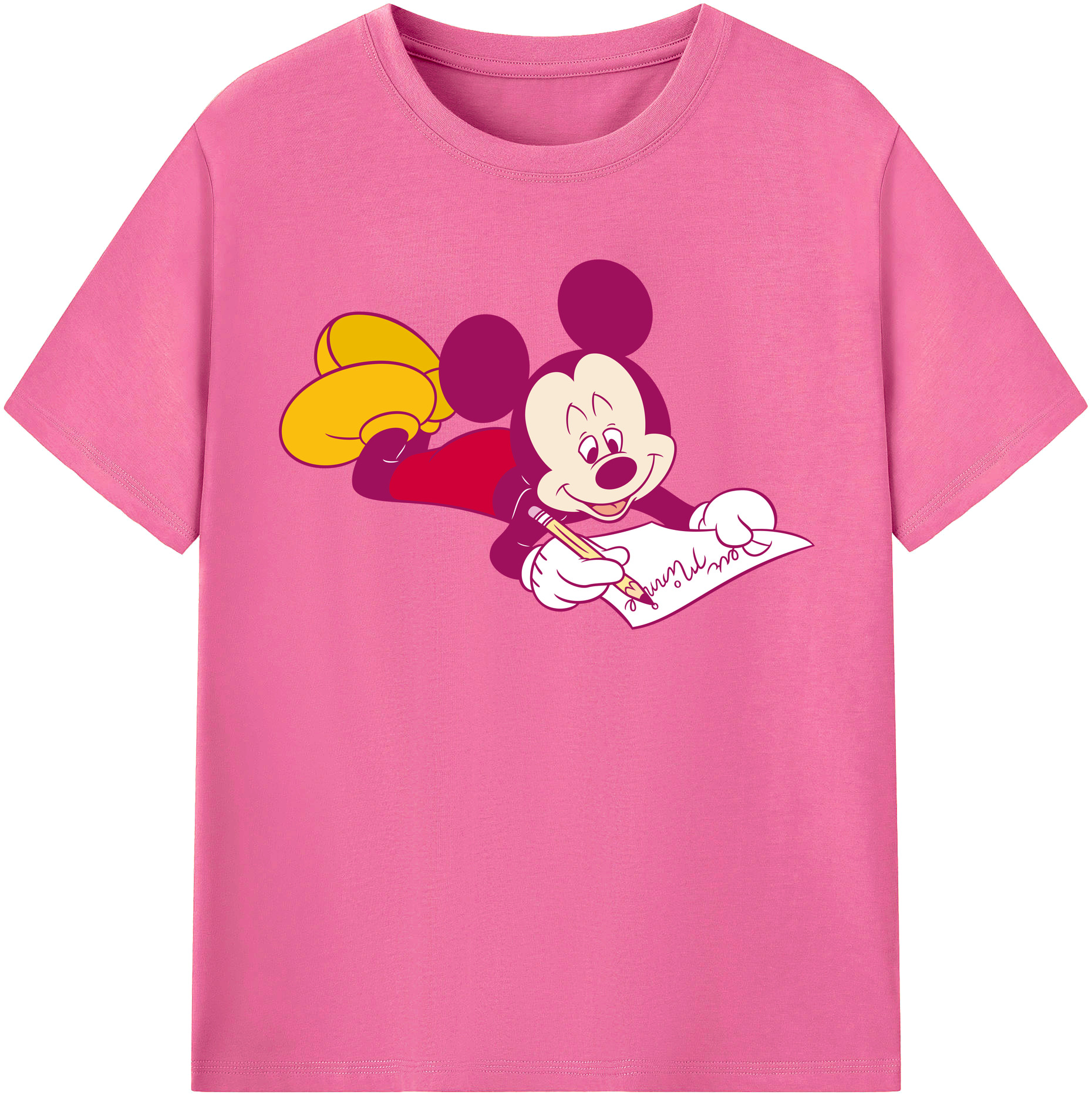 （画像用） ミッキーマウス Mickey Mouse レディースカジュアルプリントTシャツ（綿100％）